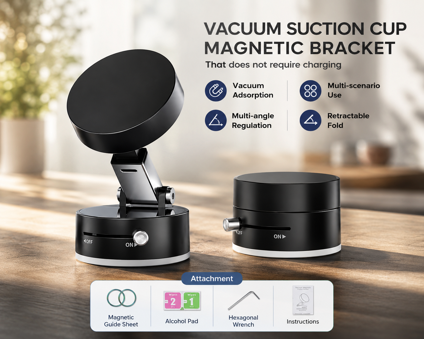 Vacuum Magnetic Suction Phone Holder